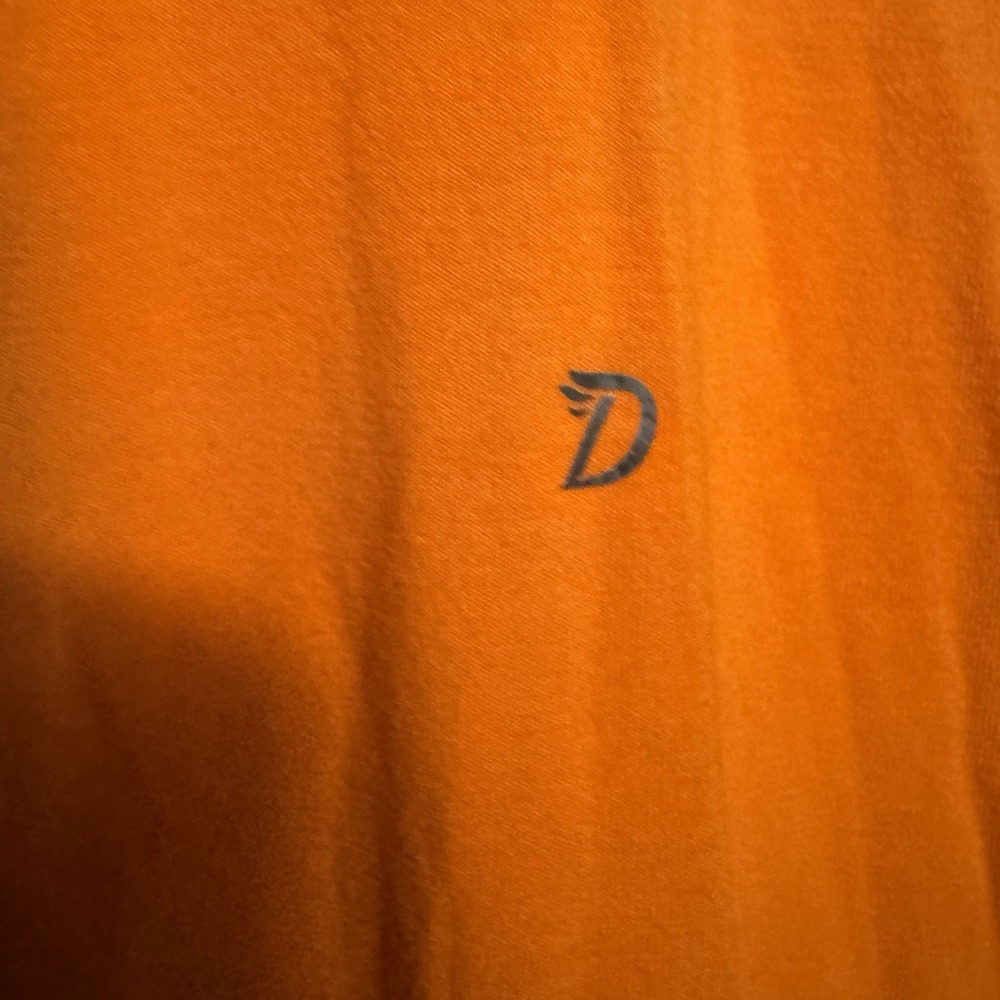 Duck Camp Shirt Mens Large Orange Bamboo Blend Long Sleeve Tee Outdoor Stretch - Picture 3 of 9